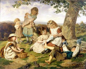the childrens story book Sophie Gengembre Anderson children Oil Paintings